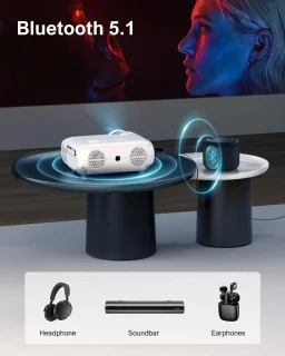Thuisbioscoop Set Mini Beamer WiFi + Handmatig Projectiescherm - Home Cinema