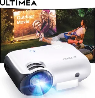 Thuisbioscoop Set Mini Beamer WiFi + Handmatig Projectiescherm - Home Cinema