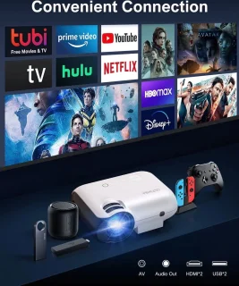 Thuisbioscoop Set Mini Beamer WiFi + Handmatig Projectiescherm - Home Cinema