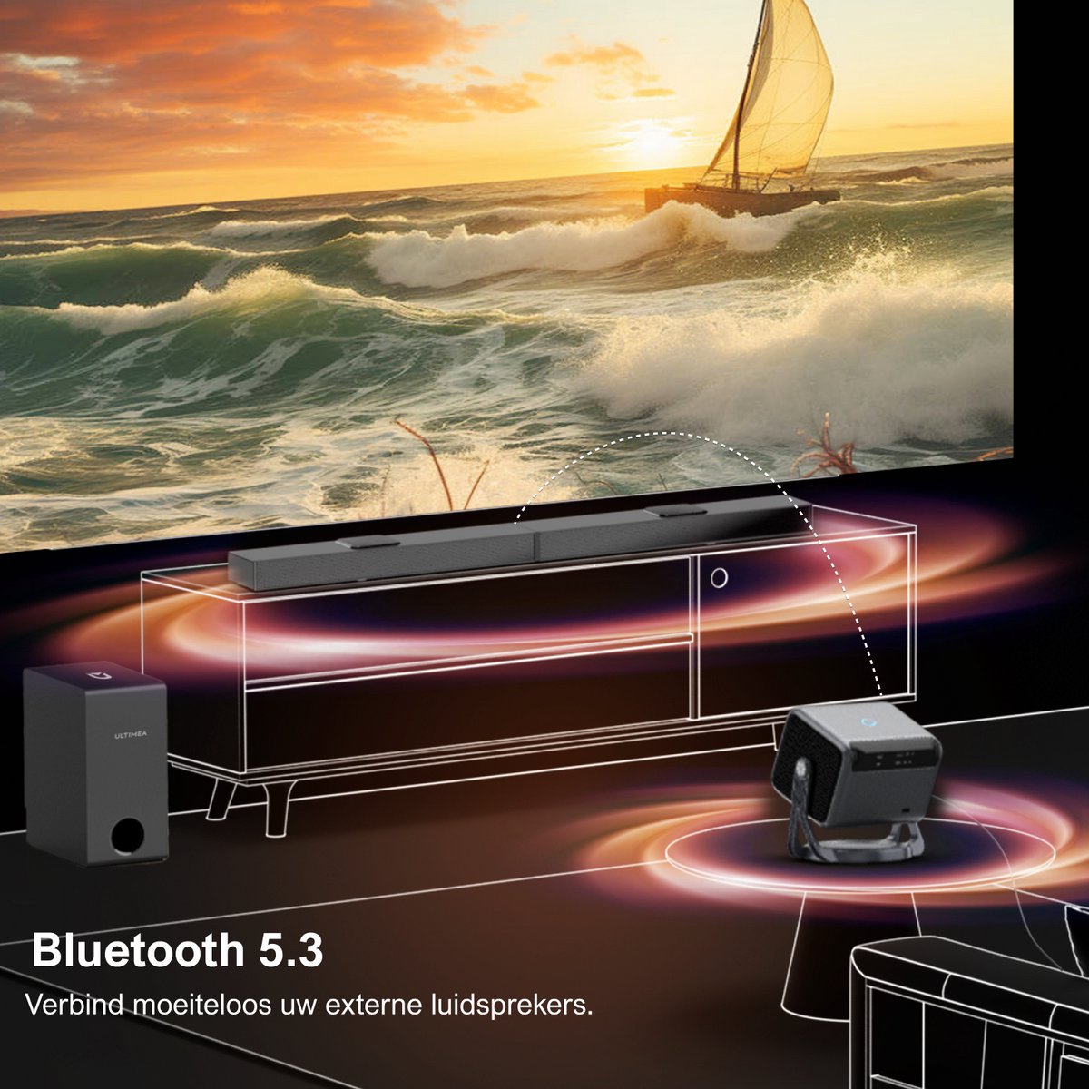 ULTIMEA mart Android TV 11.0 Beamer Zwart