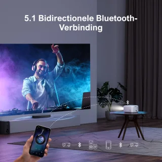 ULTIMEA Mini Beamer Full HD 1080P Draagbare Projector Wit