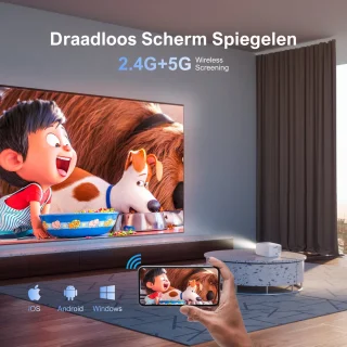 ULTIMEA Mini Beamer Full HD 1080P Draagbare Projector Wit