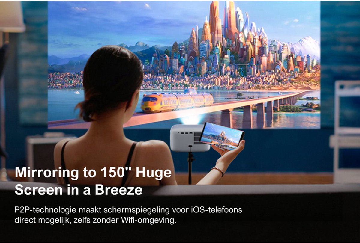 ULTIMEA Mini Beamer Full HD 1080P Wit