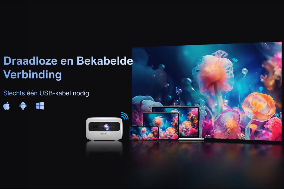 ULTIMEA Mini Beamer Full HD 1080P Wit