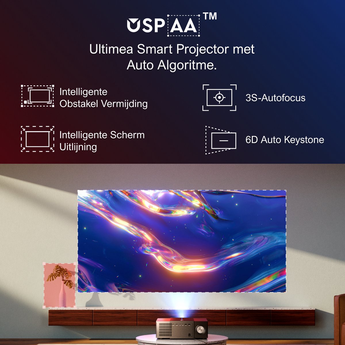 ULTIMEA Native 1080P 4K Beamer Zwart