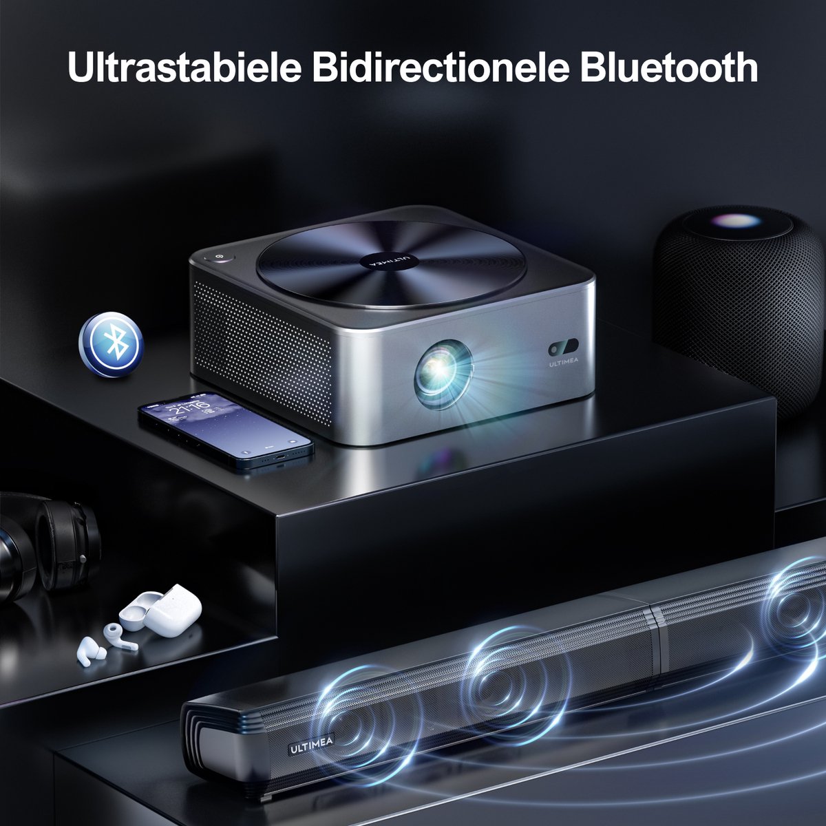 ULTIMEA Native 1080P Beamer Zwart