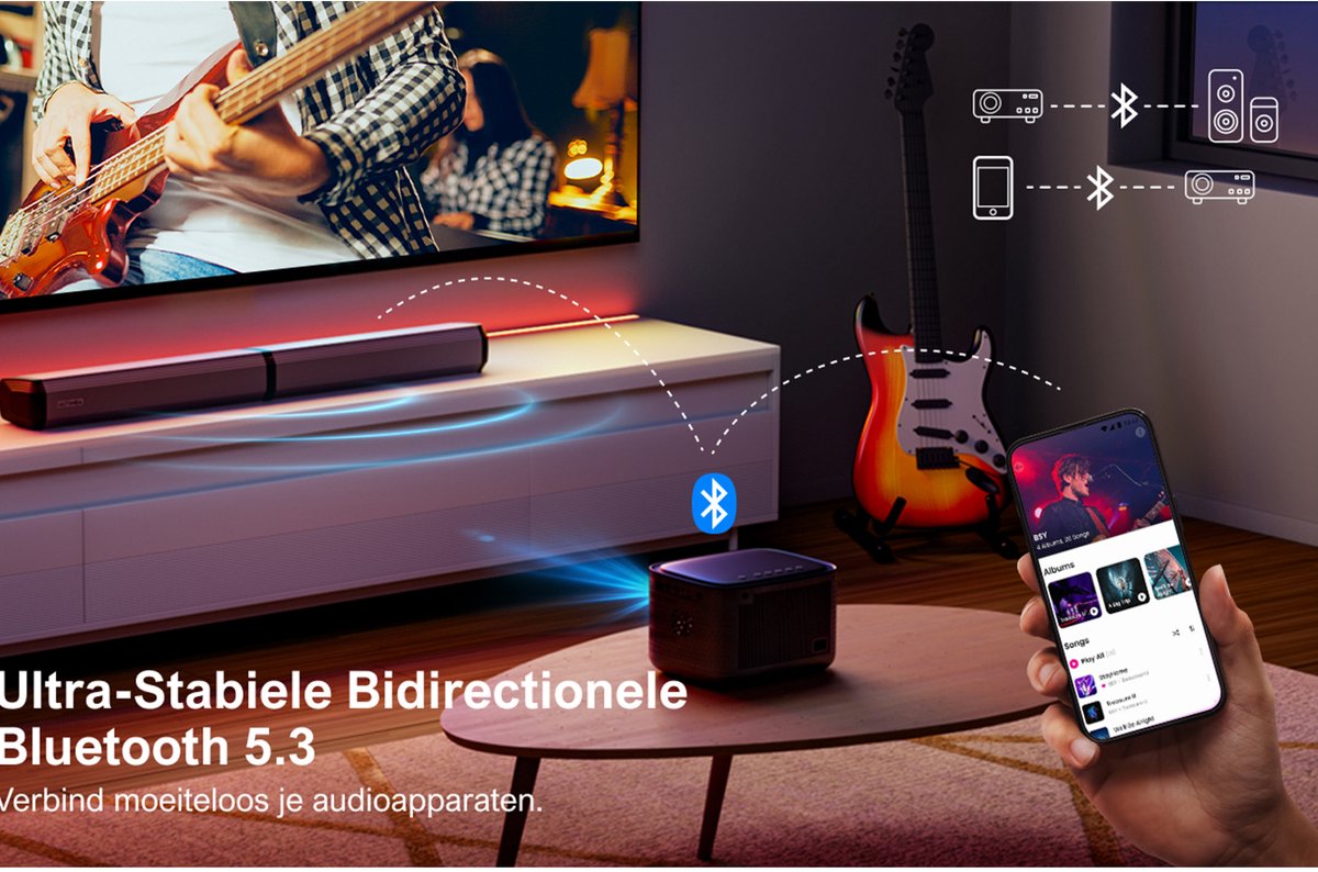 ULTIMEA Smart Beamer Full HD 1080P 4K Zwart