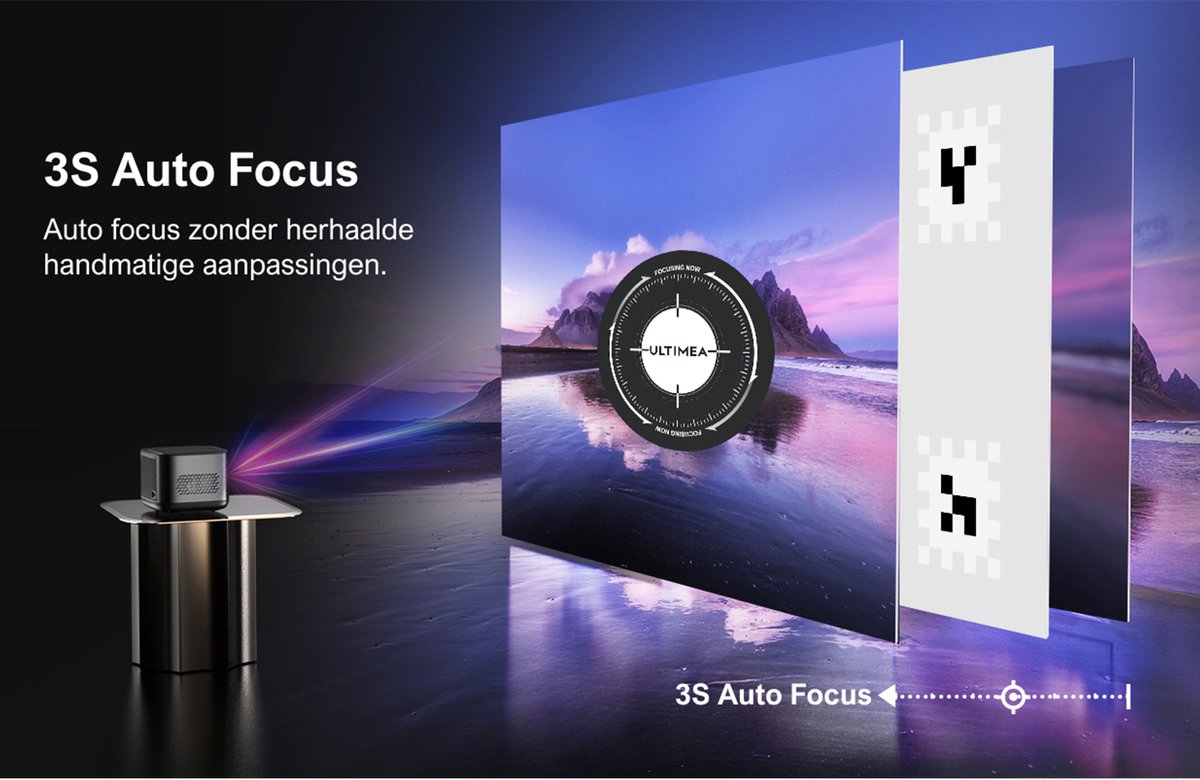 ULTIMEA Smart Beamer Full HD 1080P 4K Zwart