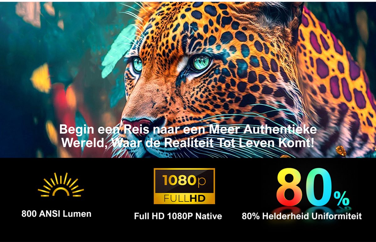ULTIMEA Smart Beamer Full HD 1080P 4K Zwart