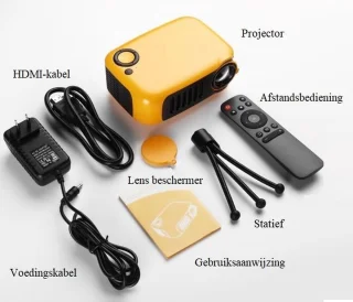 Upgrade Mini Beamer Oranje - Draagbare Pocket Projector