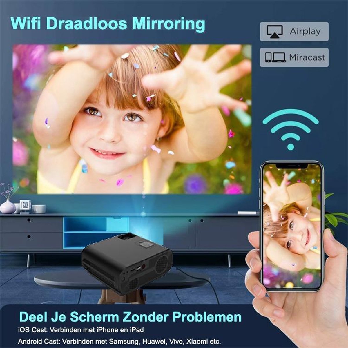 Upgrade Mini LED Projector HD 1280x720P