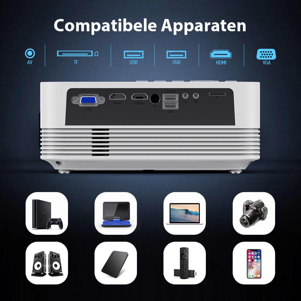 UpLiving LCD Mini Beamer Full HD Pocket Projector