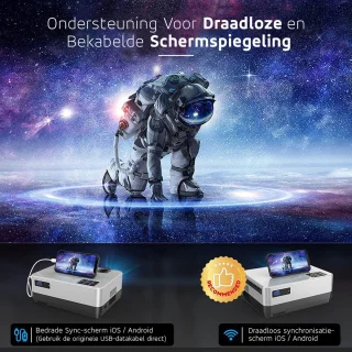 UpLiving Thuisbioscoop Set 171cm LCD Mini Beamer Home Cinema