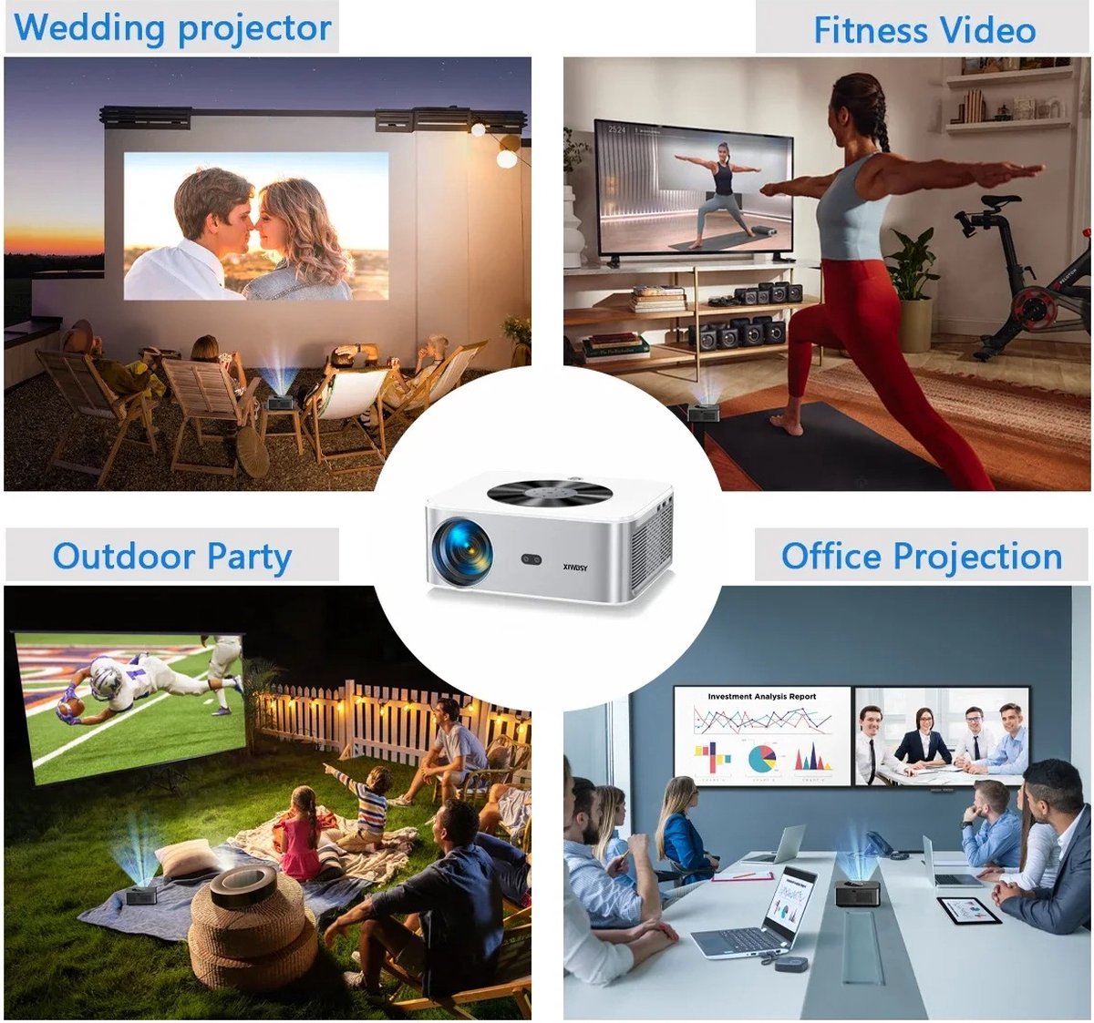 VirtuQuality Android 4K Beamer Wifi 6 Bluetooth 5.1