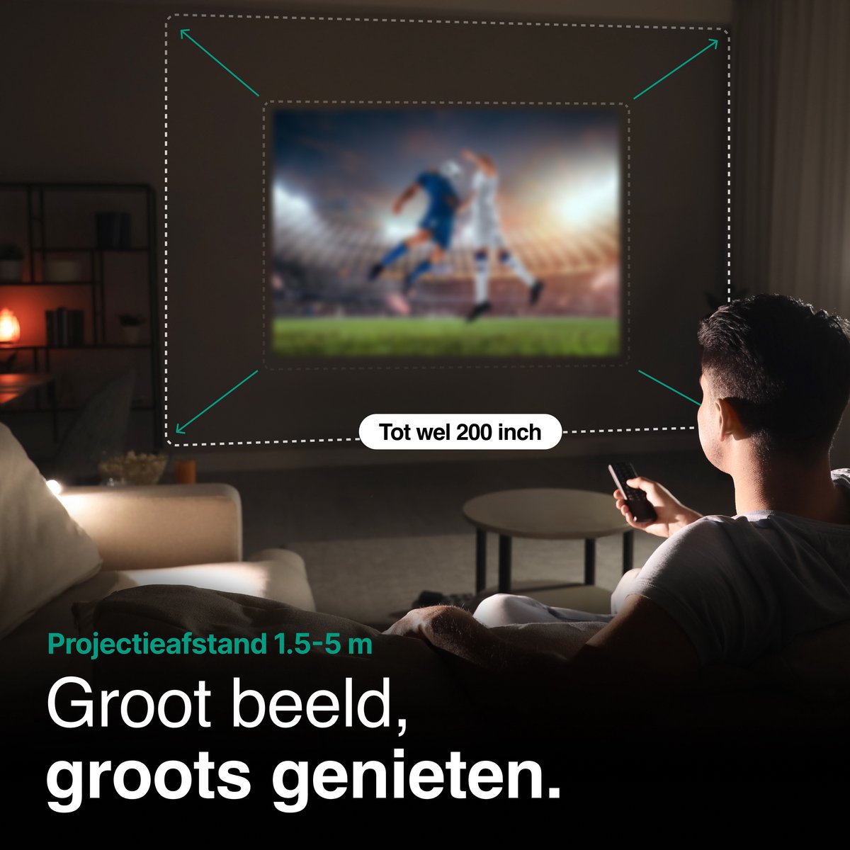 Vivid Green Beamer 10000 Lumen 1080P Wifi Smart Mini
