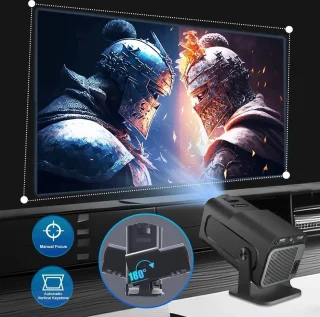 Whoopr Mini Projector 4K Ultra HD Zwart