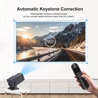 Whoopr Mini Projector 4K Ultra HD Zwart
