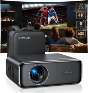 Wimius Beamer projector 4k 1080p, zwart