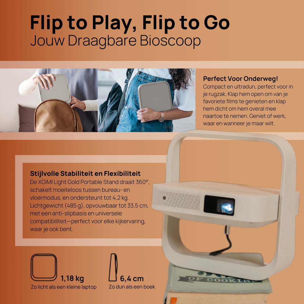 XGIMI Elfin Flip Smart-projector 1080P FHD