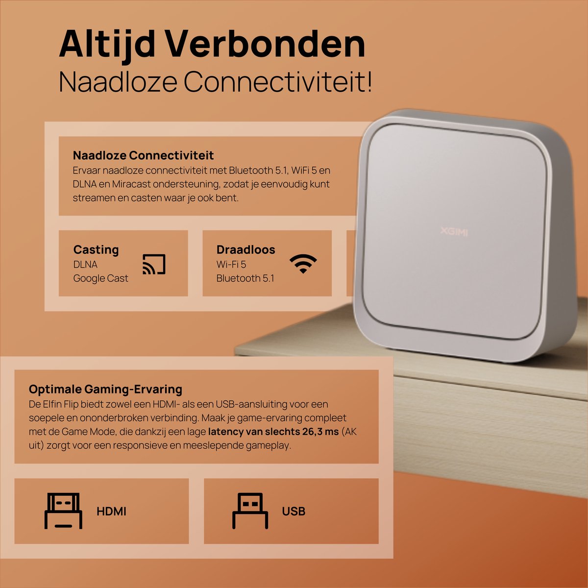 XGIMI Elfin Flip Smart-projector 1080P FHD