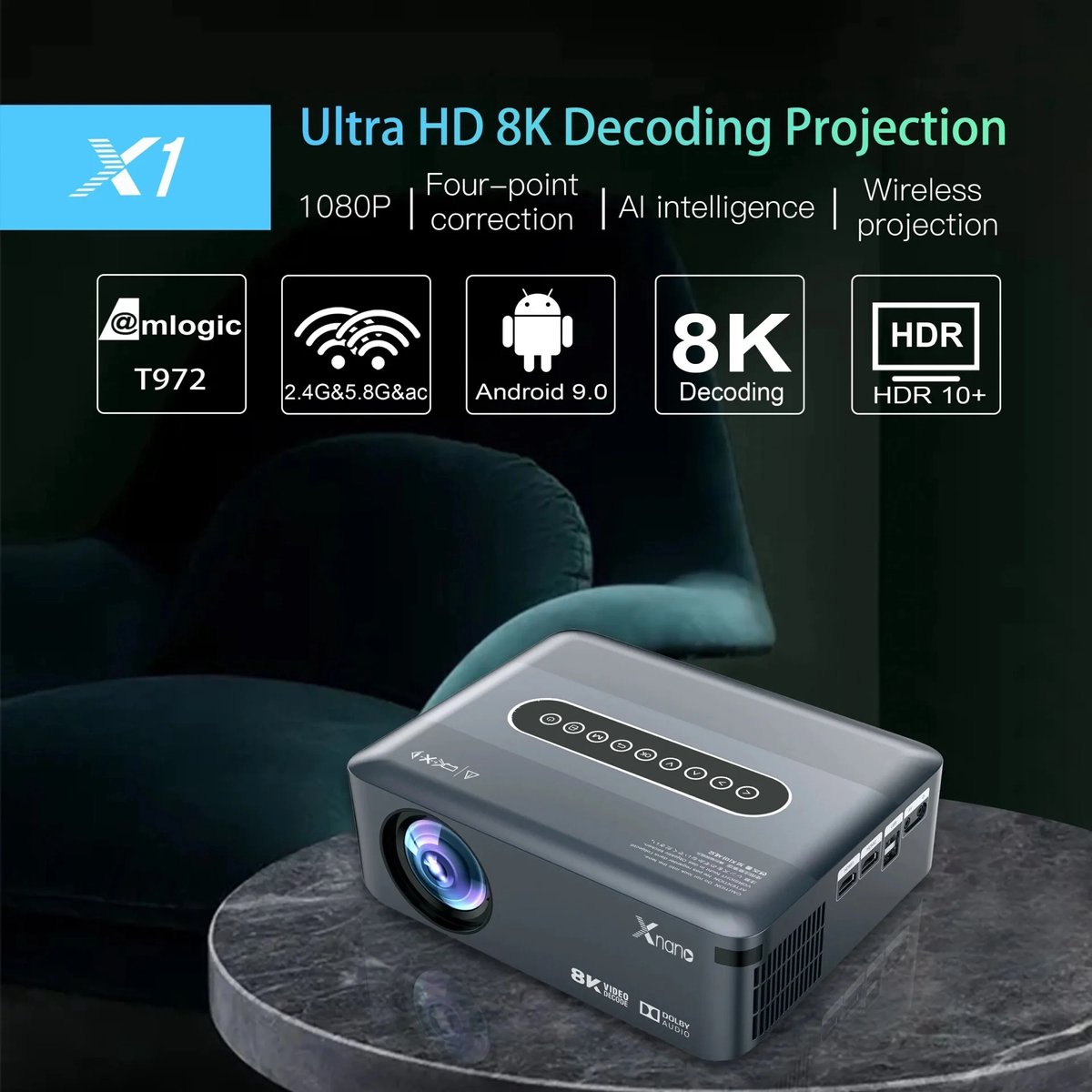 Xnano X1 UHD LED Projector Full HD 1920x1080P