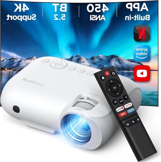 Y9 4K WiFi Bluetooth Beamer 450 ANSI lumen Full HD projector