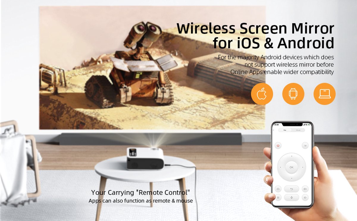 Yaber 4K Mini Beamer Wifi Bluetooth 5.0