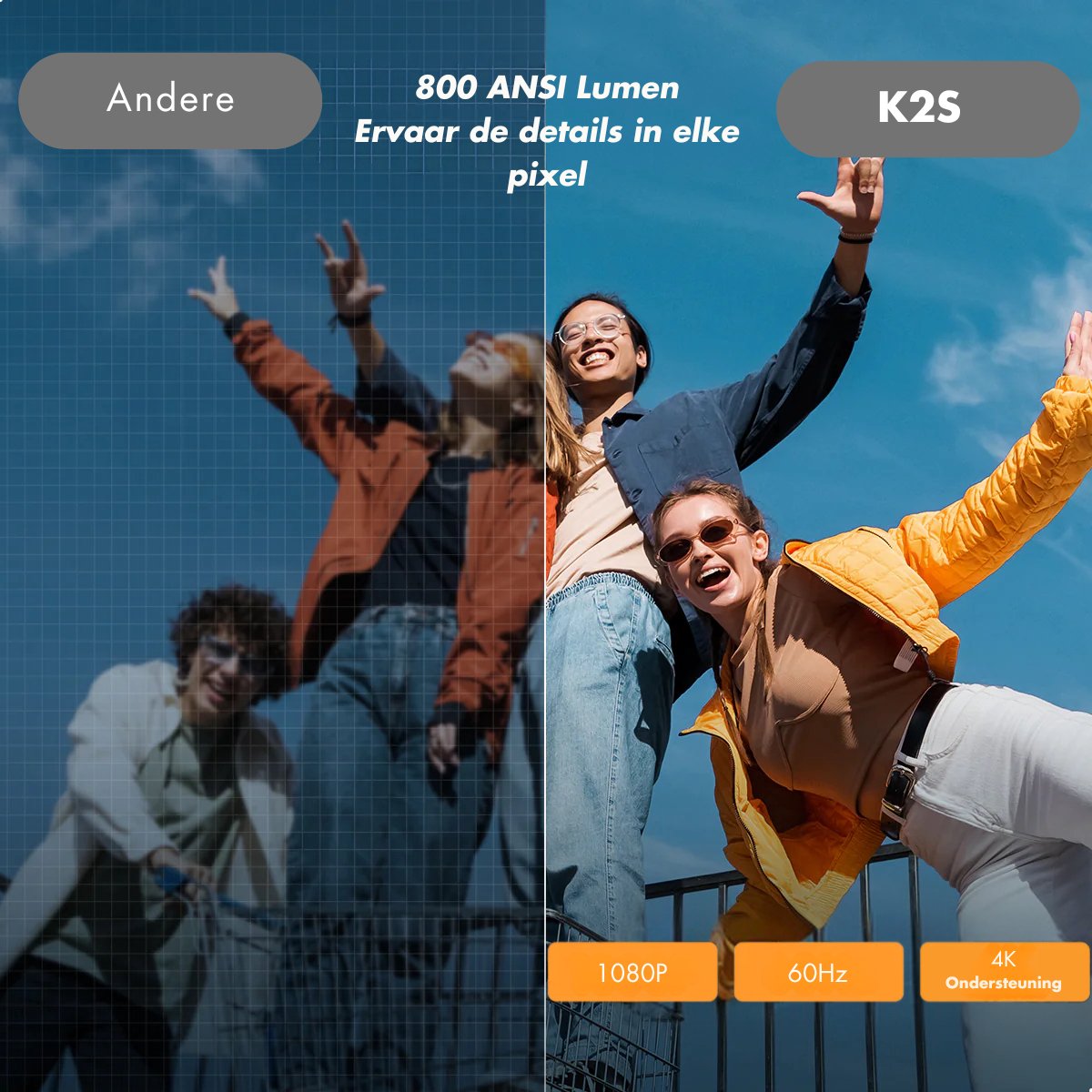 Yaber K2S 1080P FHD Beamer Zwart