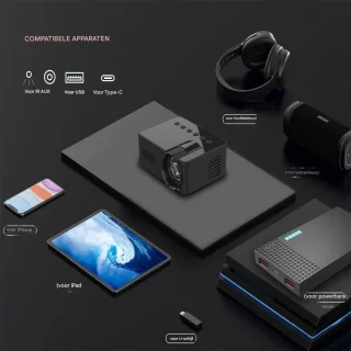 YT100 Mini Beamer - Draagbare projector - Wit