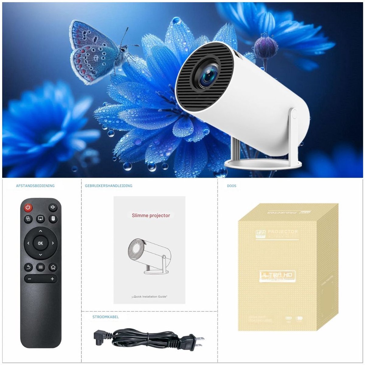 Zavira Mini Beamer Projector Wit