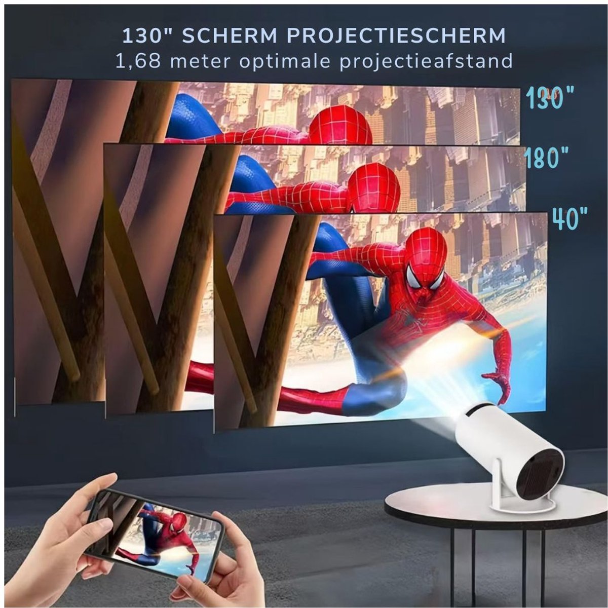 Zavira Mini Beamer Projector Wit
