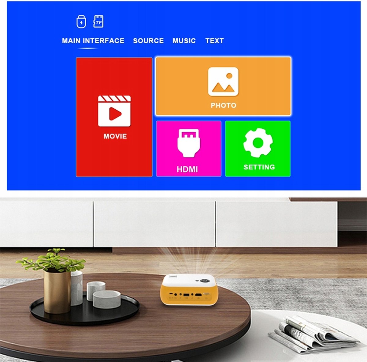 Zenwire A10 Mini Beamer Geel Full HD 1920x1080p