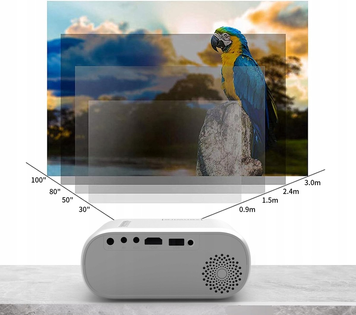 Zenwire D300S Mini Beamer Full HD 1280x720p