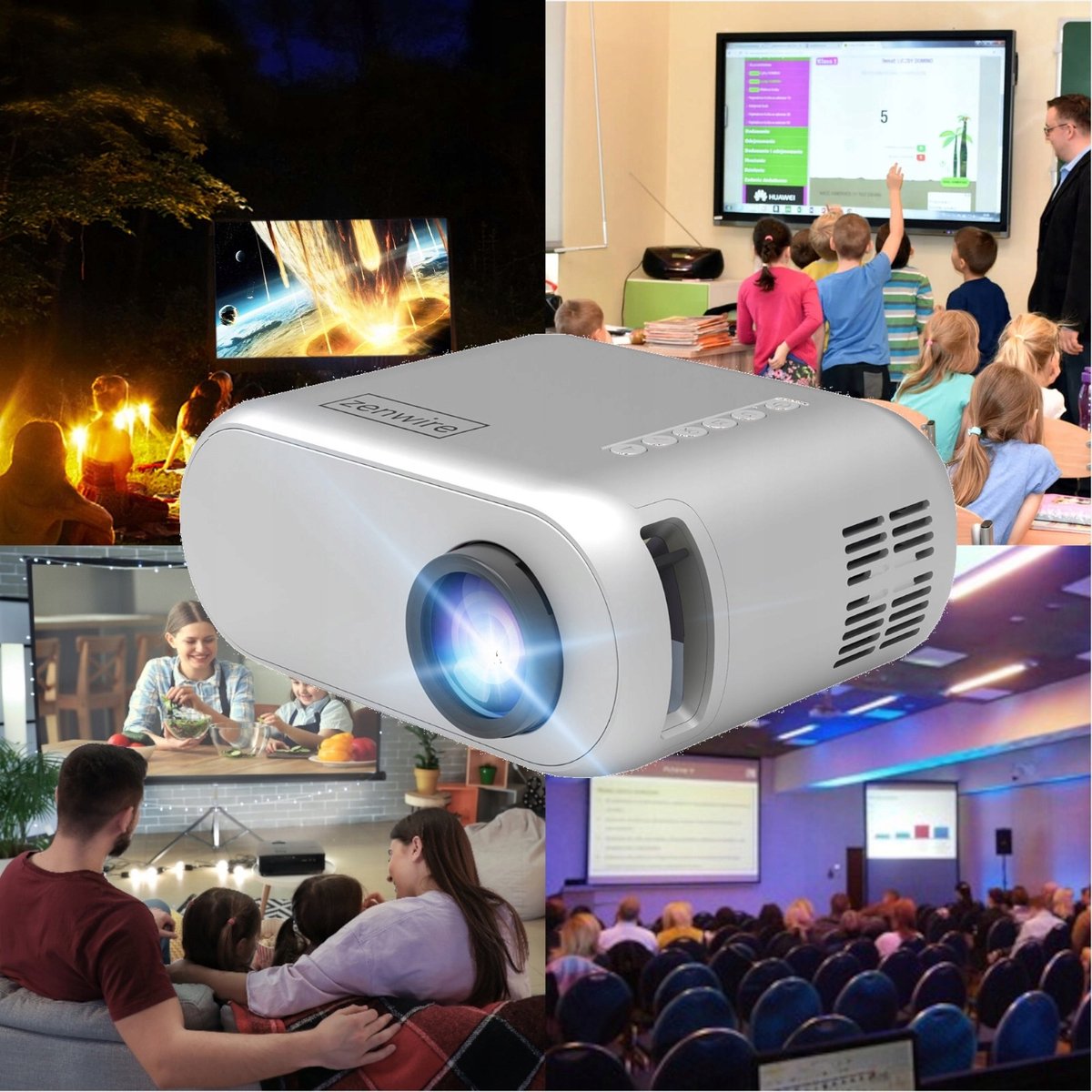 Zenwire D300S Mini Beamer Full HD 1280x720p