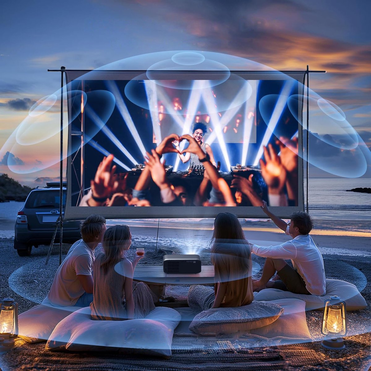 Zenwire E510H Draagbare Mini Projector met Android TV 11 Full HD 1920x1080p