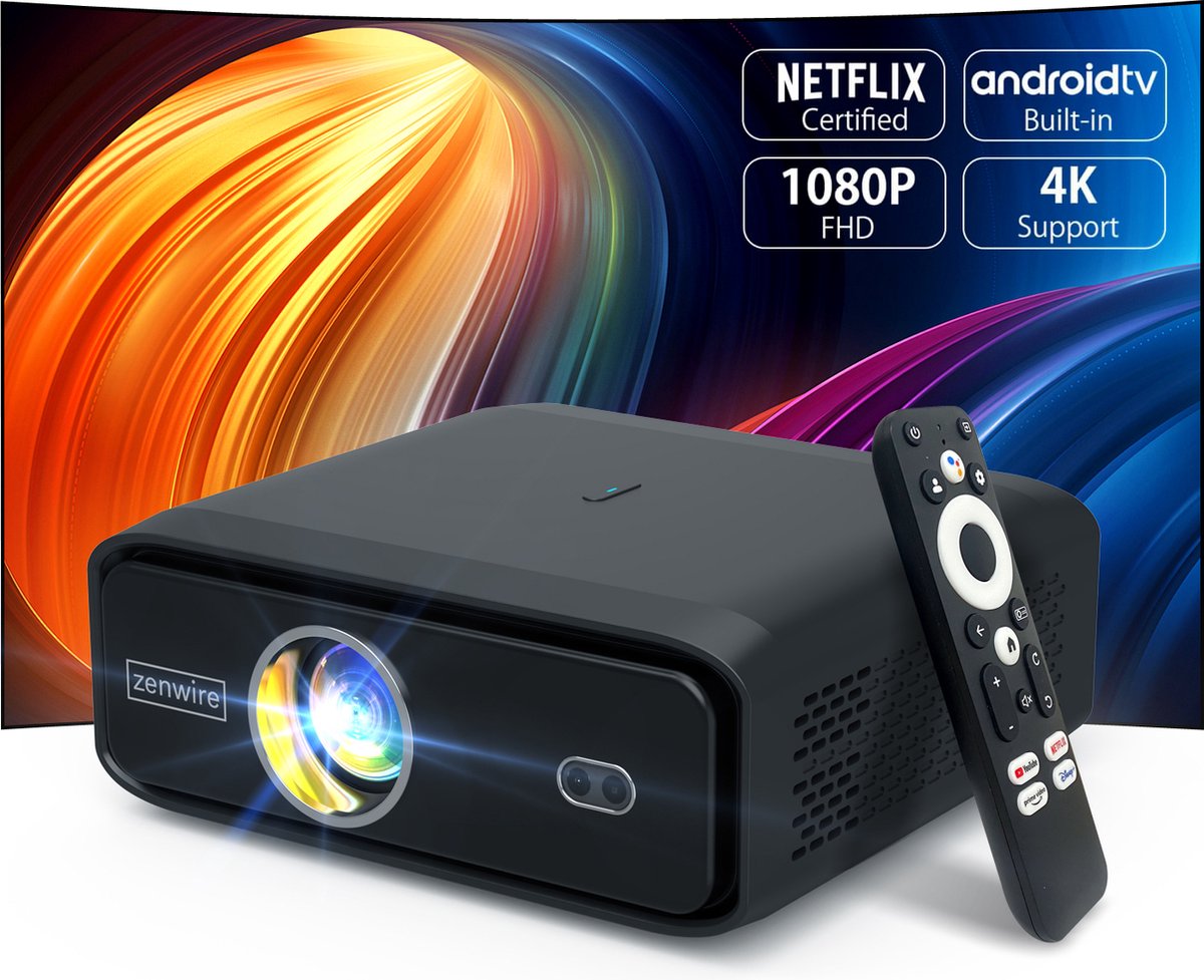 Zenwire E510H Draagbare Mini Projector met Android TV 11 Full HD 1920x1080p