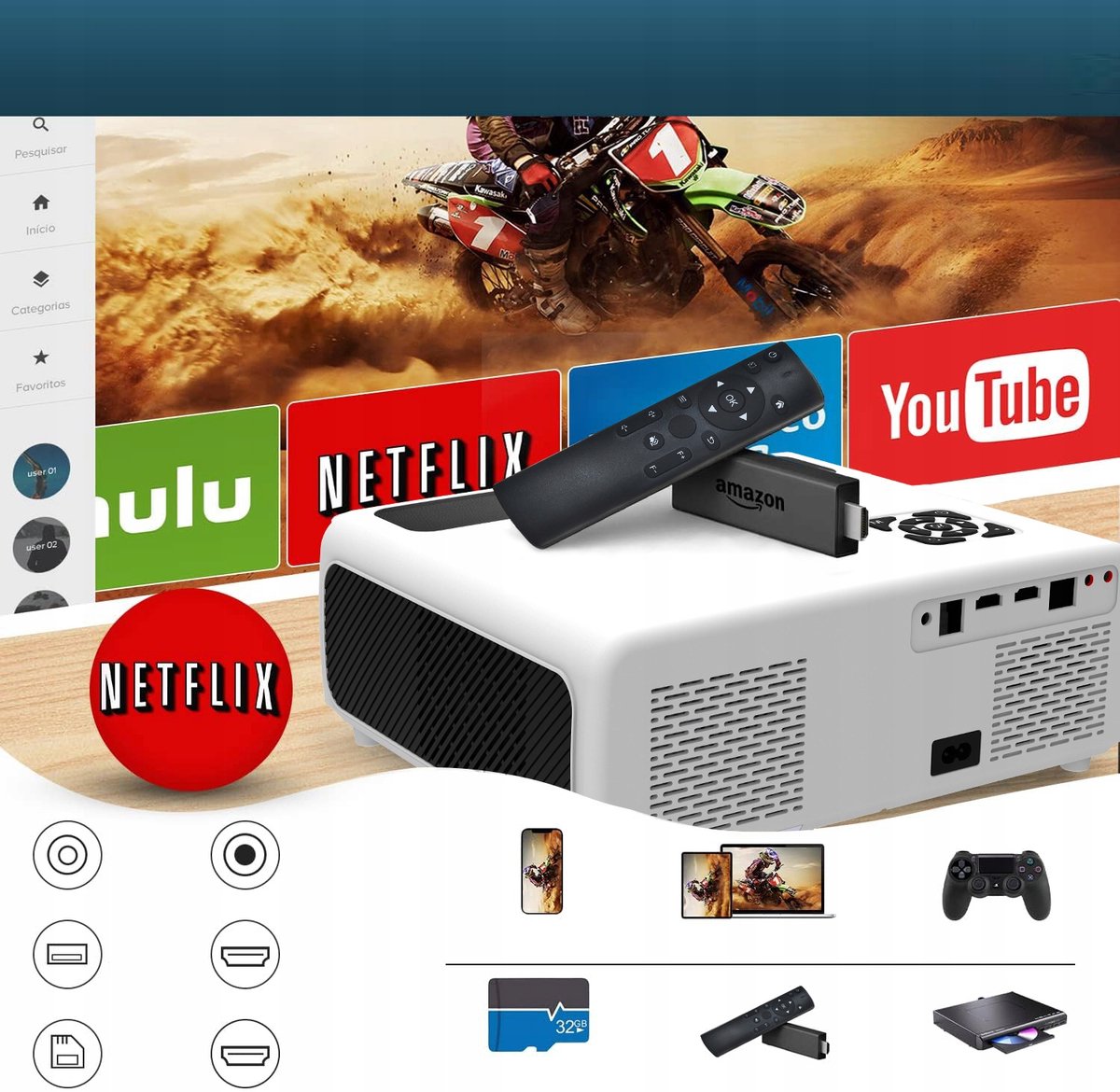 Zenwire E660H Android Full HD 4K Mini Beamer