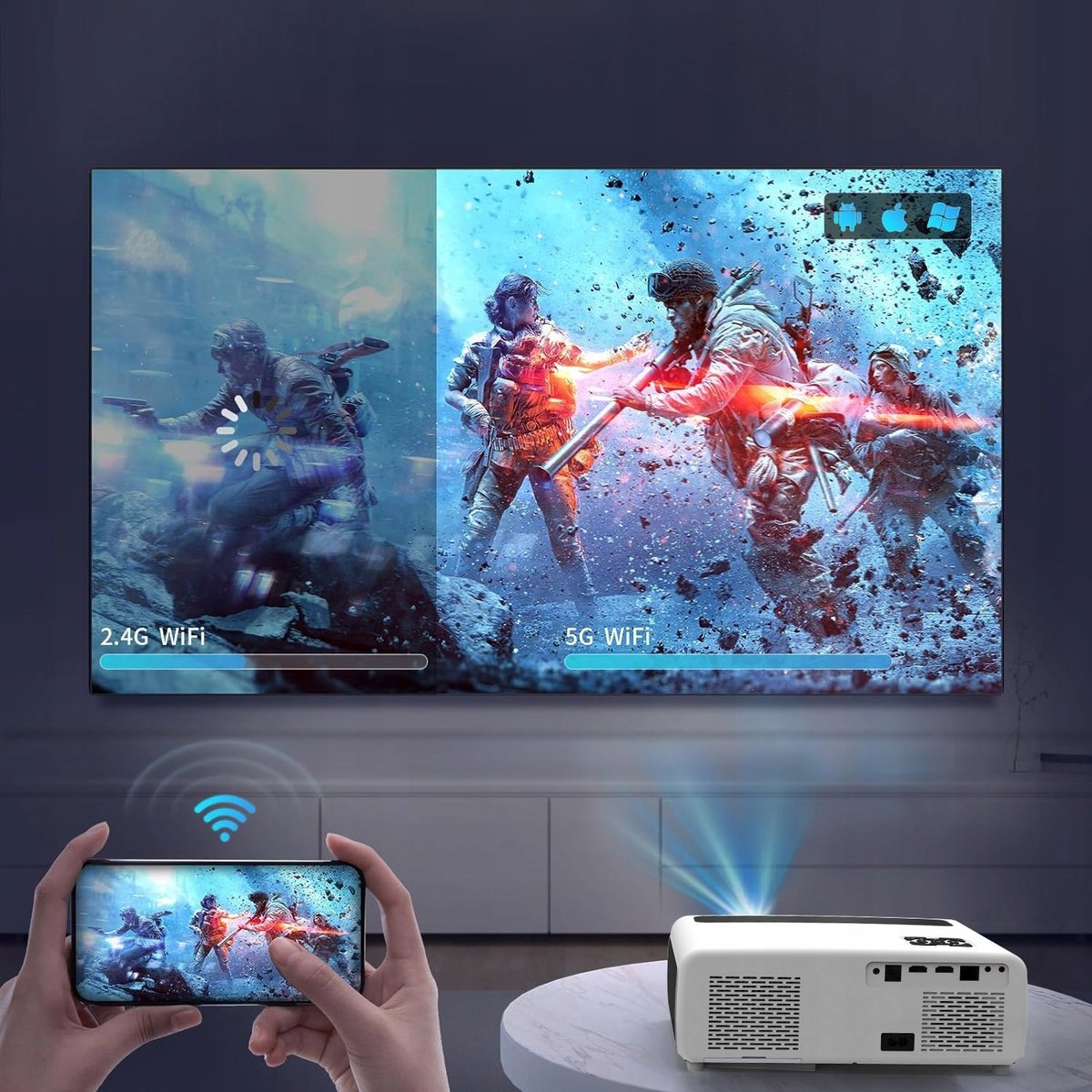 Zenwire E660H Android Full HD 4K Mini Beamer