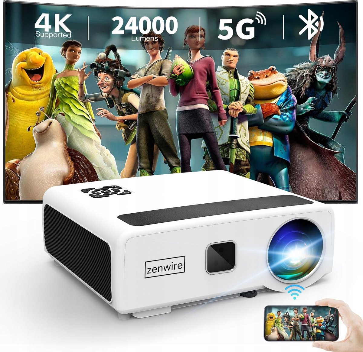 Zenwire E660H Android Full HD 4K Mini Beamer