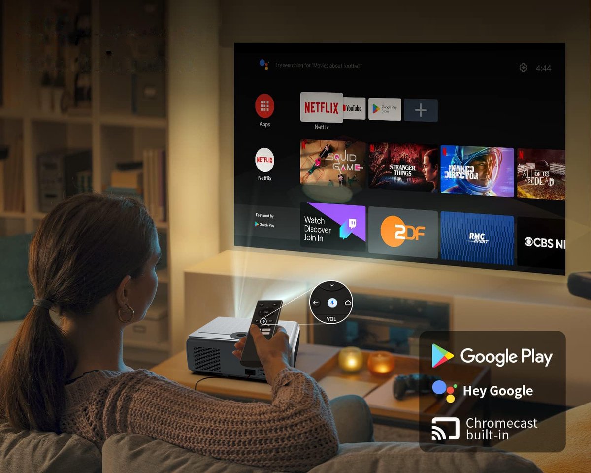 Zenwire E690H Beamer - Full HD 1080p Projector met Android TV 11