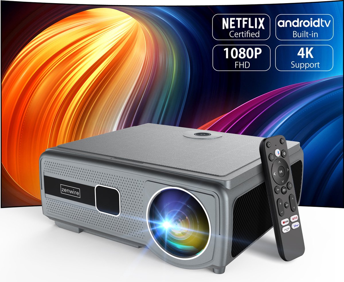 Zenwire E690H Beamer - Full HD 1080p Projector met Android TV 11
