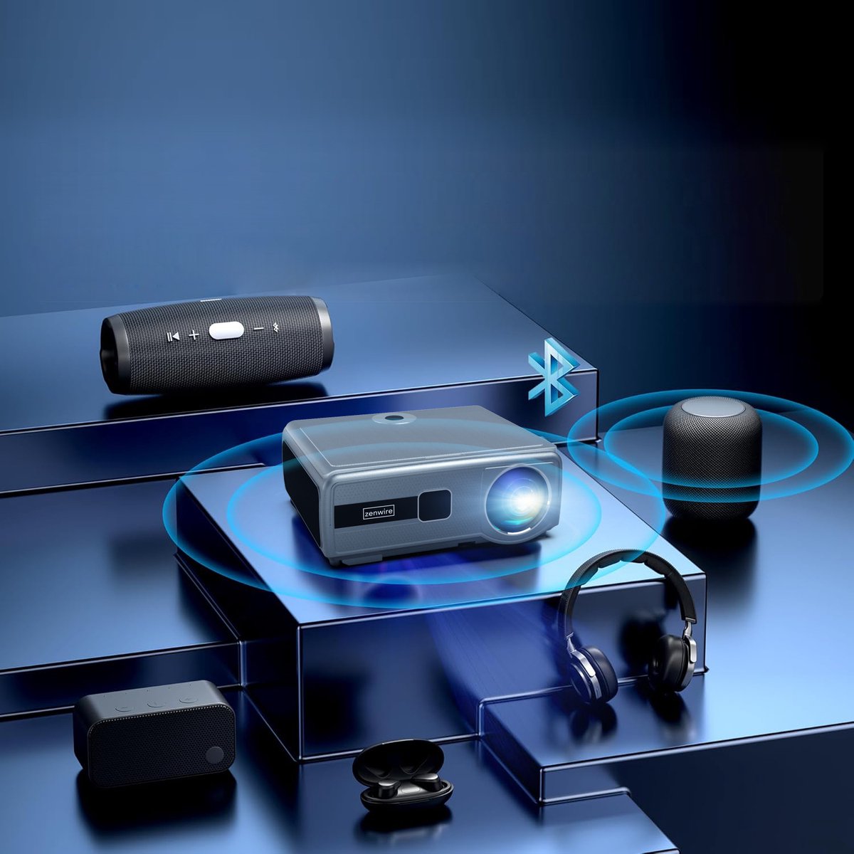Zenwire E690H Beamer - Full HD 1080p Projector met Android TV 11