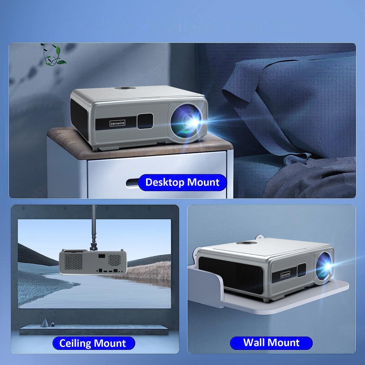 Zenwire E690H Beamer - Full HD 1080p Projector met Android TV 11