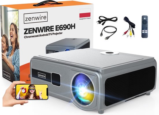 Zenwire E690H Beamer - Full HD 1080p Projector met Android TV 11