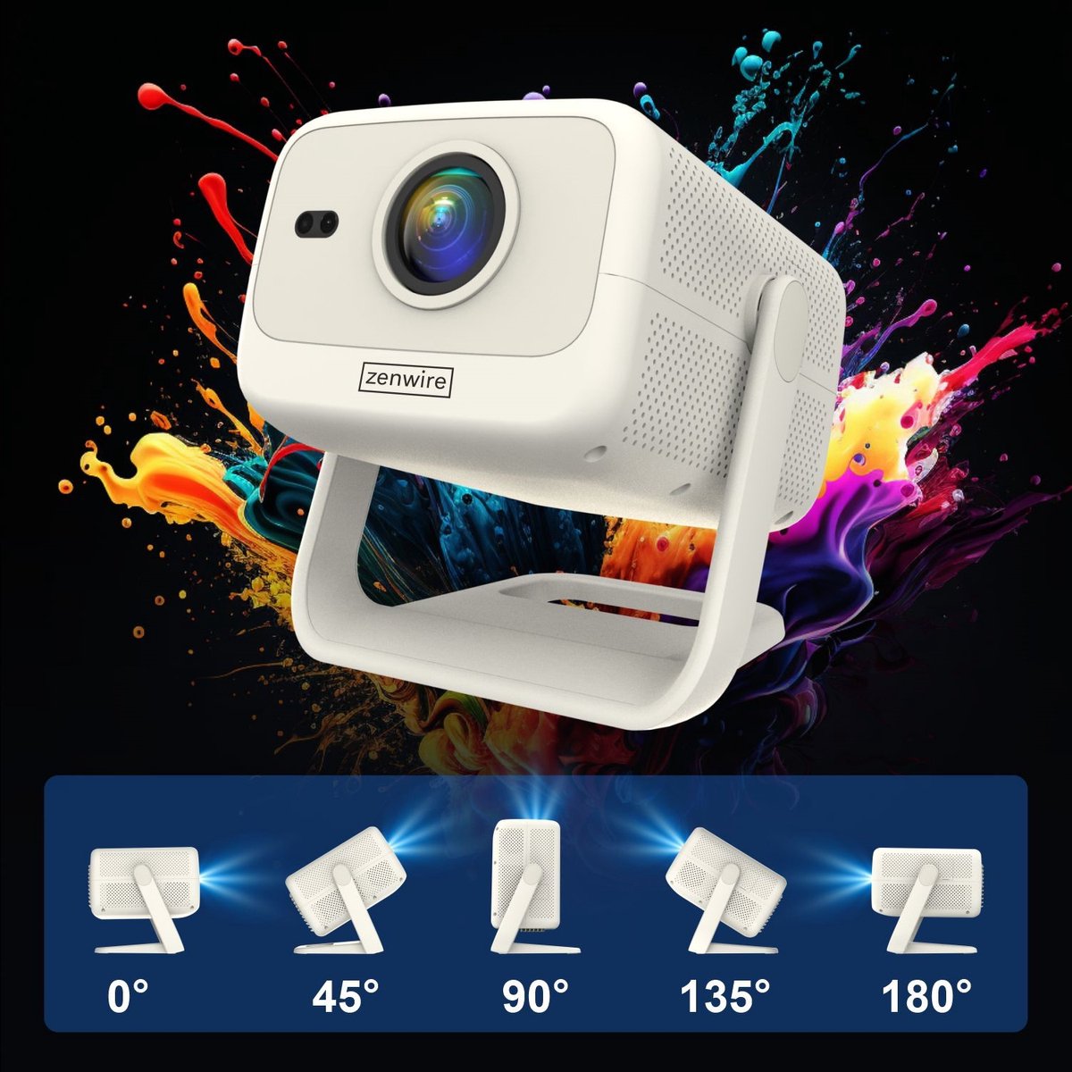 Zenwire H8 Mini LED Beamer 12000 Lumen 1080p Full HD