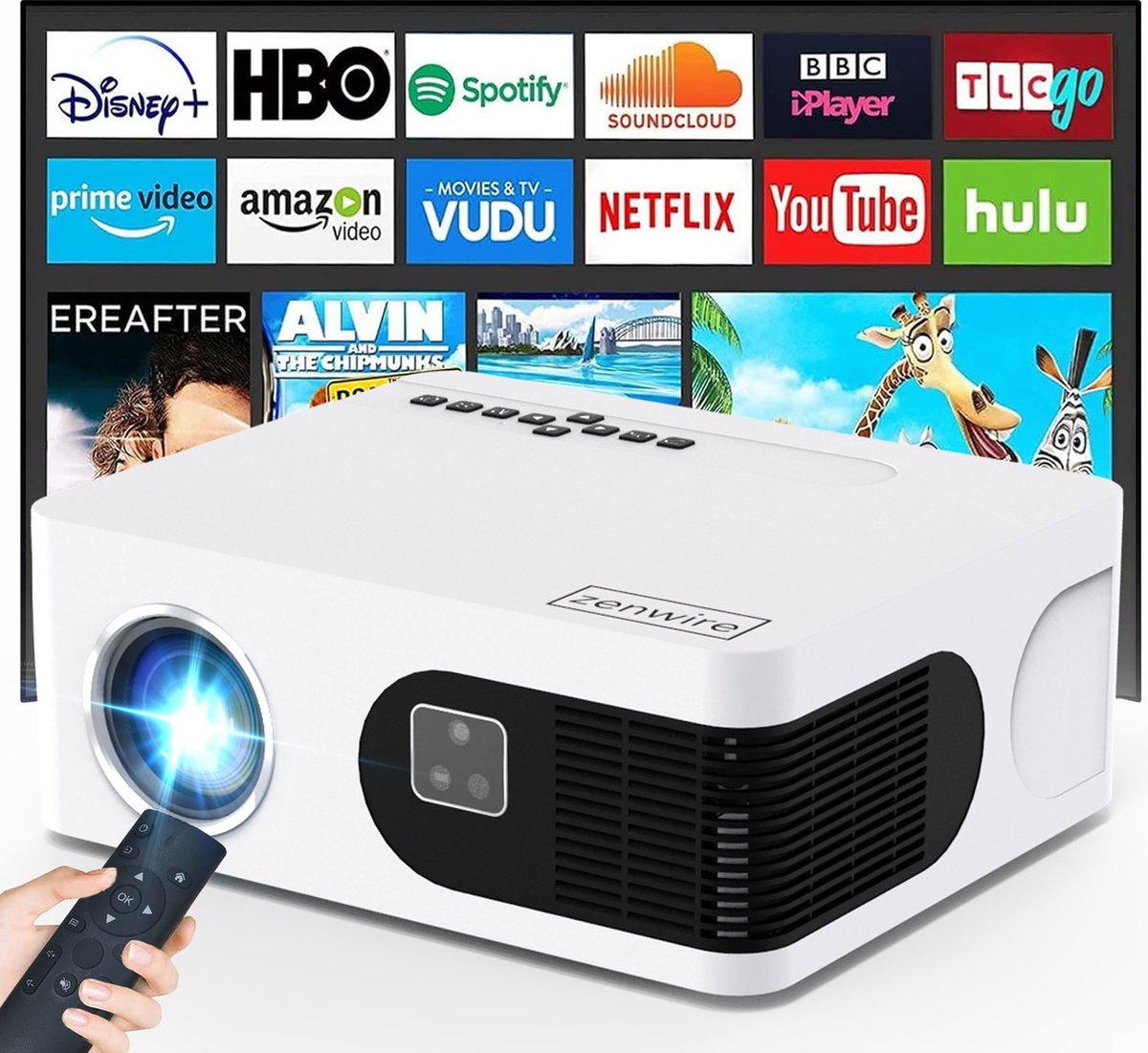Zenwire Mini Beamer e601h WiFi Android Full HD 4K