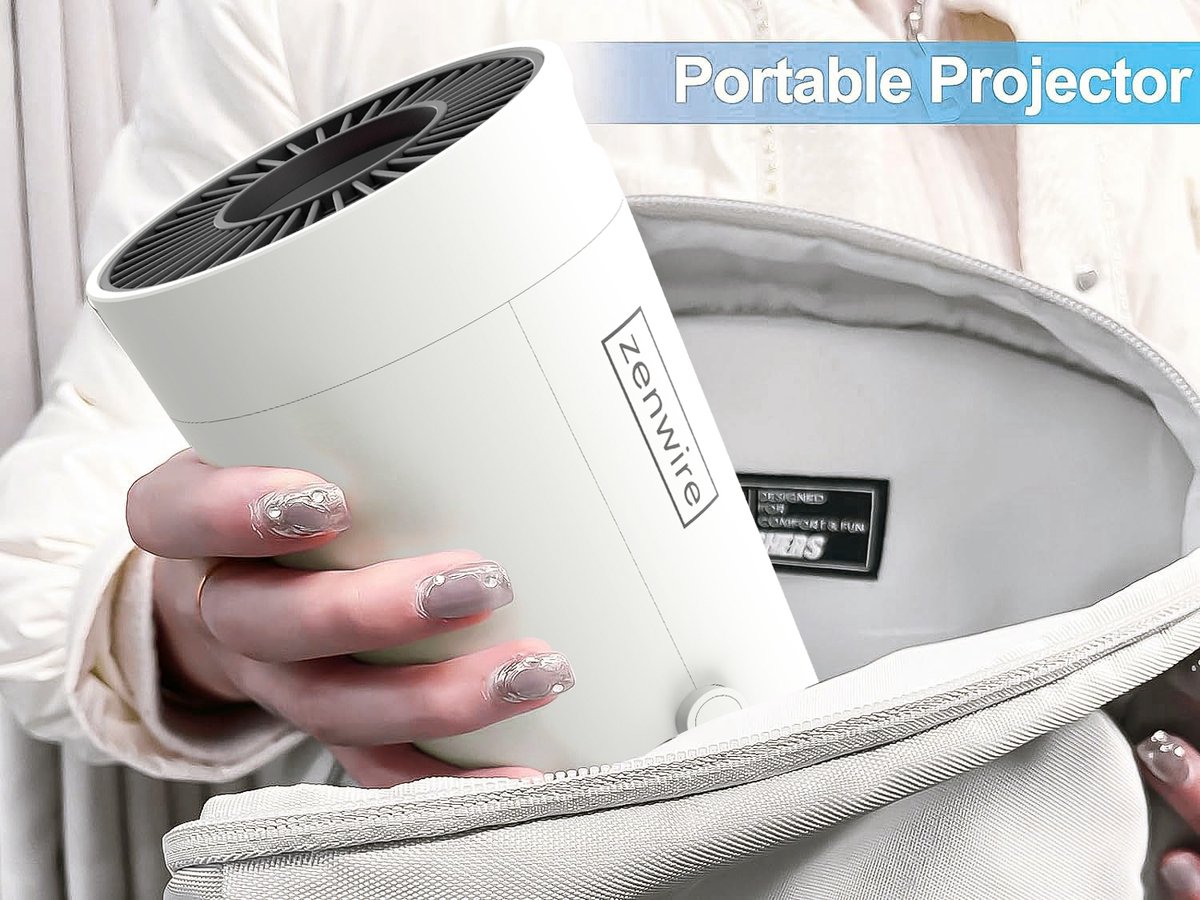 Zenwire R1 Mini Projector 360 HD Full HD Android 12 WiFi Bluetooth