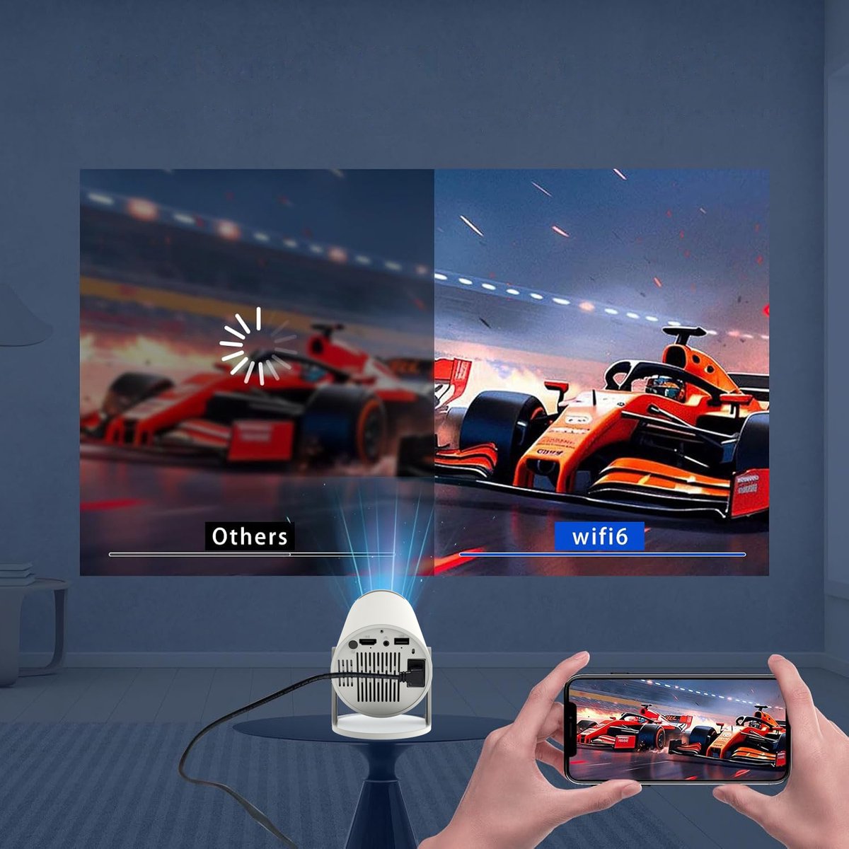 Zenwire R1 Mini Projector 360 HD Full HD Android 12 WiFi Bluetooth