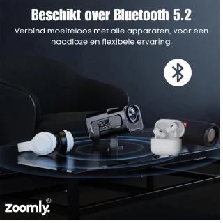 Zoomly Pro MAX Full HD 1080p Mini Beamer Zwart