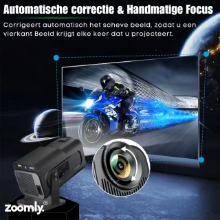 Zoomly Pro MAX Full HD 1080p Mini Beamer Zwart